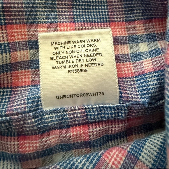 Cremieux Classics XL Long Sleeve Button Up Plaid Shirt 38 Blue Pink White Check - Picture 7 of 7
